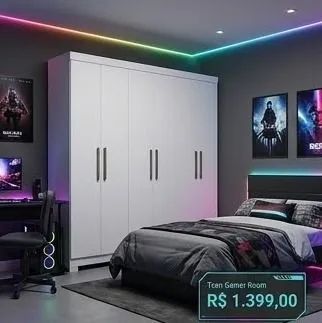 Guarda roupa andara branco 6 portas 1399,00  - Foto 5