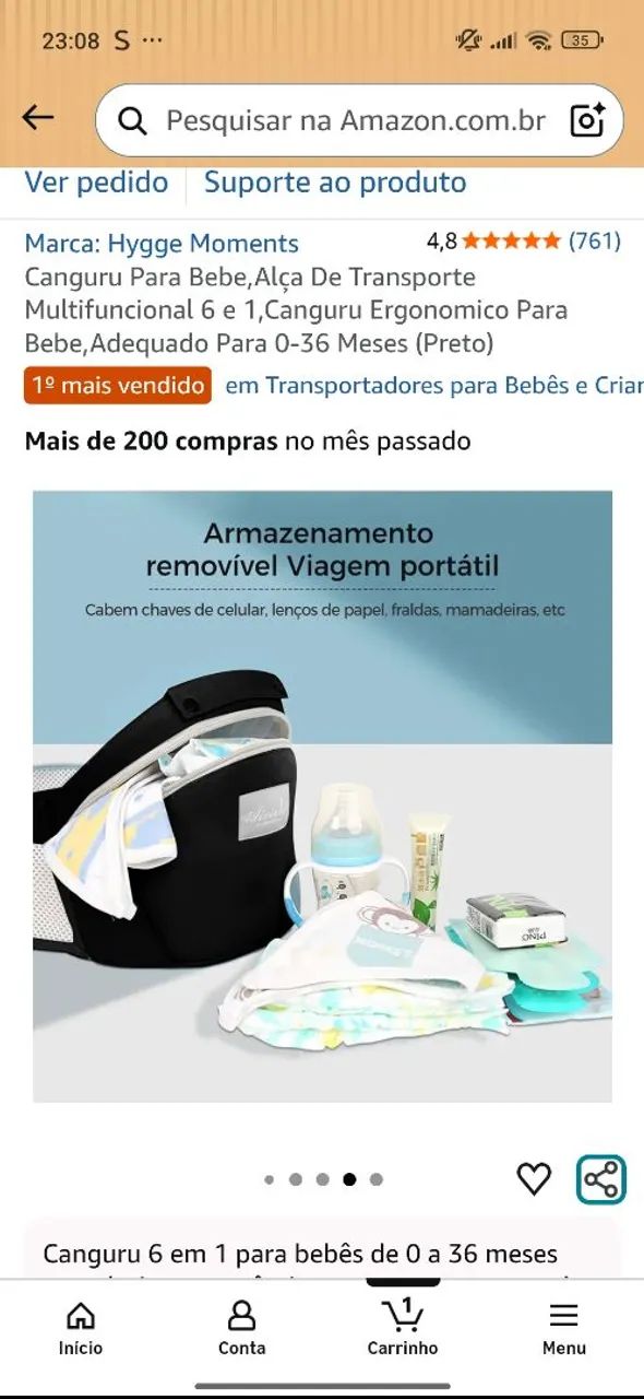 Canguru para bebe multifuncional  - Foto 3