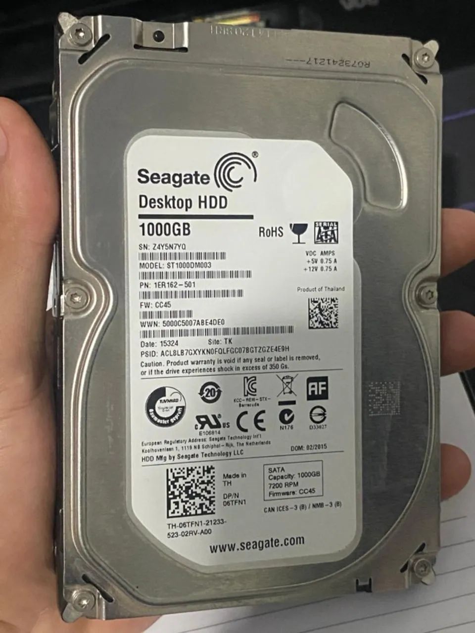 HD Seagate 1TB SATA - 7200 RPM - Funcionando Perfeitamente