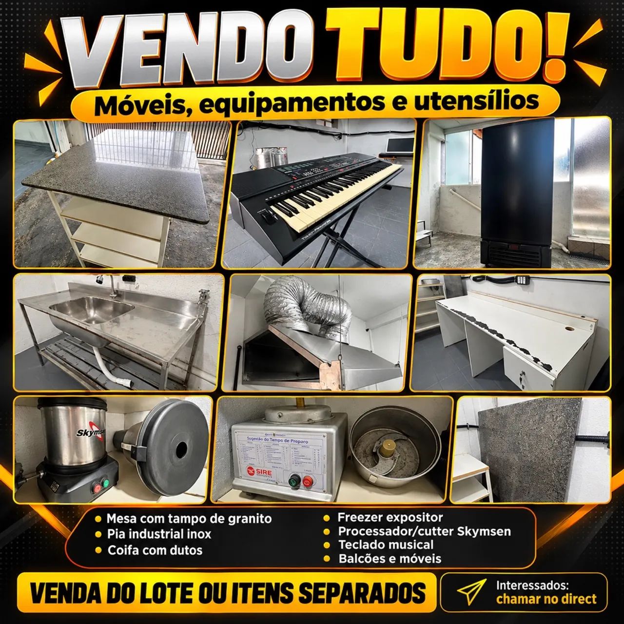VENDO LOTE COMPLETO DE EQUIPAMENTOS  COMERCIAIS 