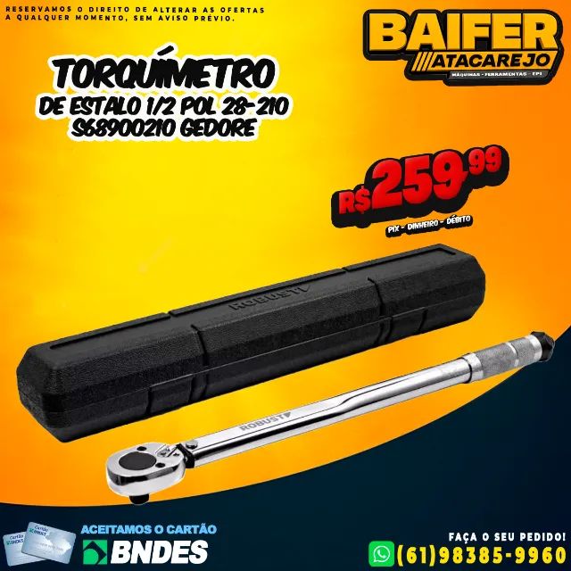 Torquimetro de Estalo 1/2 Pol 28-210 S68900210 Gedore