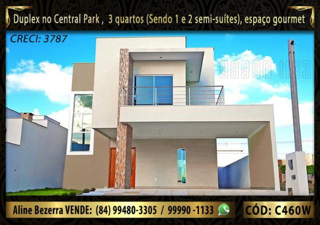 Duplex no Central Park com móveis projetados, 3 quartos, amplo espaço gourmet