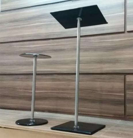 Púlpito E Mesa Acrílico Inox Hillsong Tubo Reto