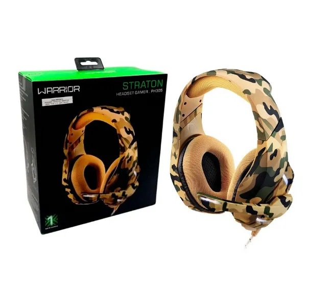 Headset Gamer Warrior Straton, LED Branco, Drivers 50mm - PH305