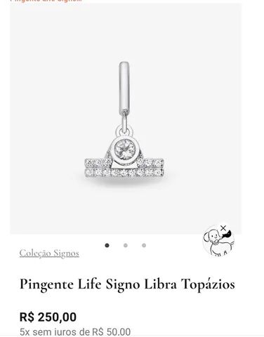 Pingente Life Signo Libra Topázios  - Foto 2