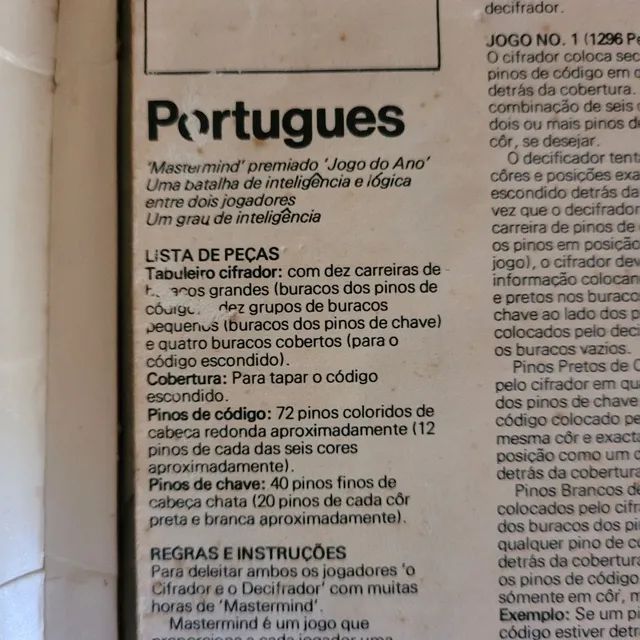 Jogo de tabuleiro vintage Invicta Master Mind - 1972 - Foto 4