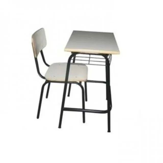 Conjunto de mesa + cadeira para aluno em fórmica colorida - tipo fde