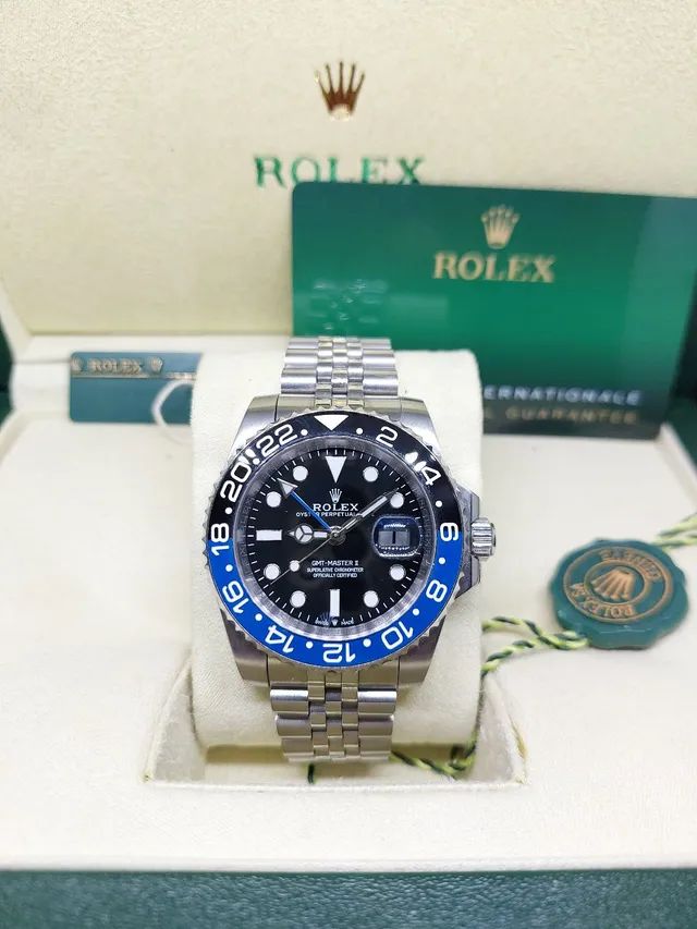 Premium relogio ROLEX GMT MASTER II BATMAN jubilee 