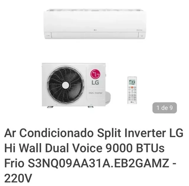 Ar Condicionado Split LG DUAL Inverter Voice 9.000, Frio, 127V