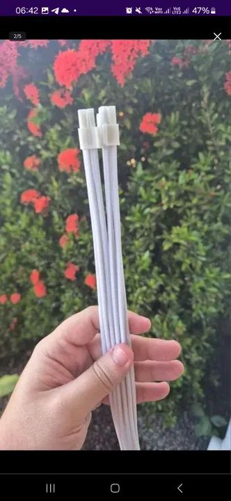 Caixa com 4 fans e cabos sleeved brancos (preços na descricao) - Foto 3