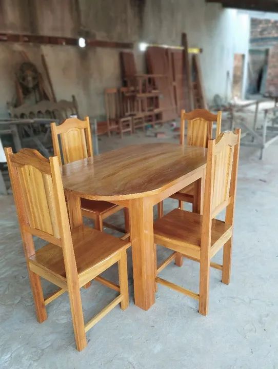 Conjunto de mesa de jantar 4 cadeiras 