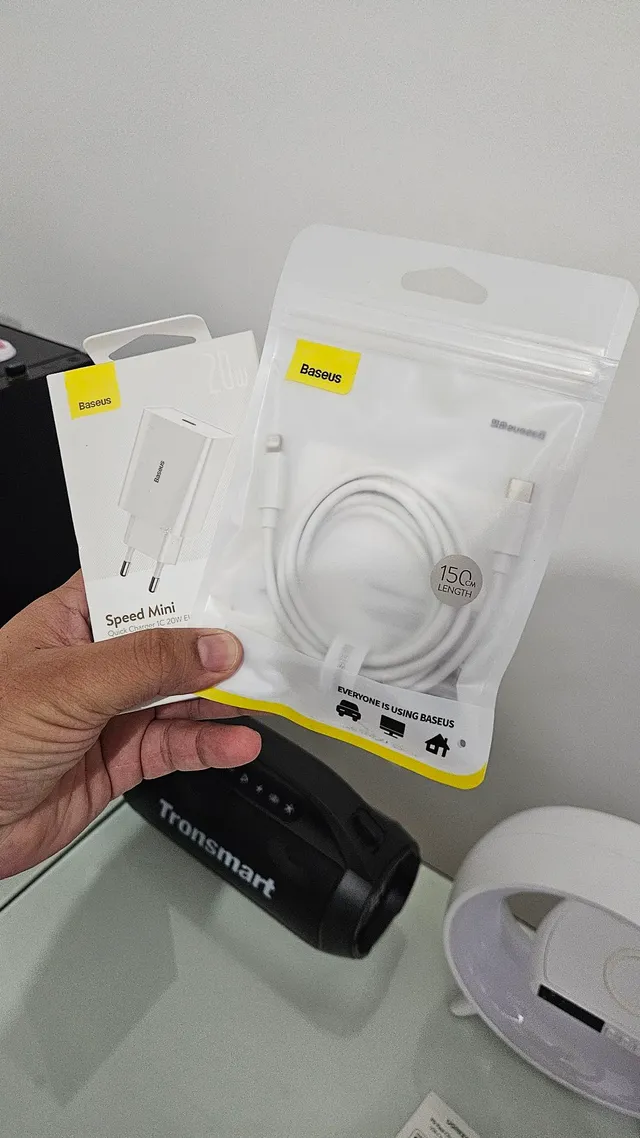 Baseus Carregador 20W Turbo Completo Lightning para Iphone 