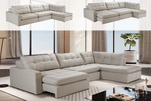 Sofá Malbec 2,80cm Tecido Linen Look bege **novo embalado** - Foto 3