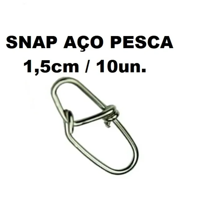 Snap de Aço P/ Pesca Engate Fácil e Rápido Para Iscas Artificiais 10un