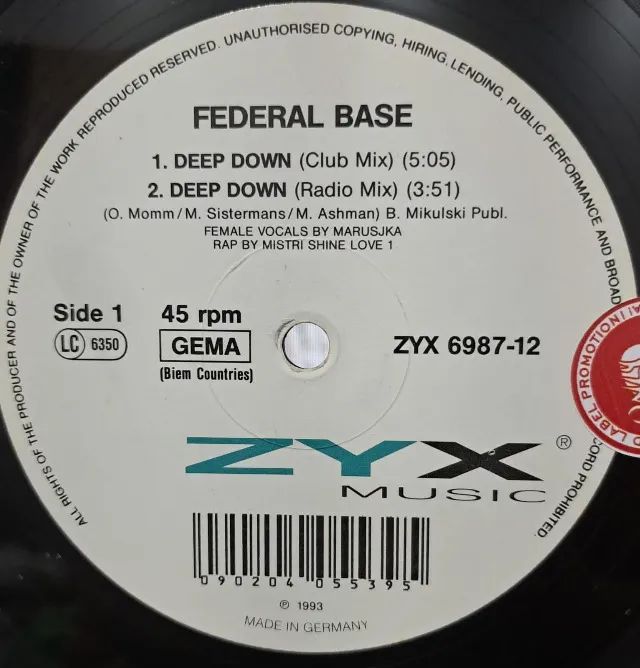 Disco de Vinil LP Federal Base Deep Down (importado) - Foto 3