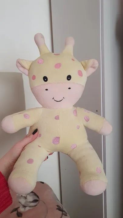Pelucia quarto bebê girafa menina 40cm