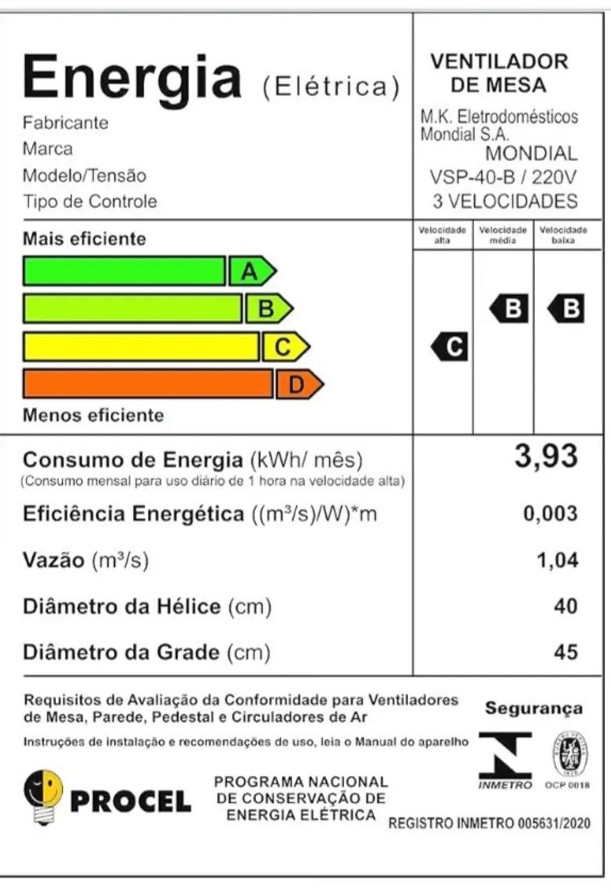 Ventilador de Mesa Mondial Super Power 40cm - Foto 3