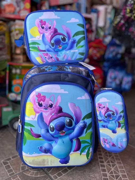 Kit mochila carrinho stitch @pedrollishopping
