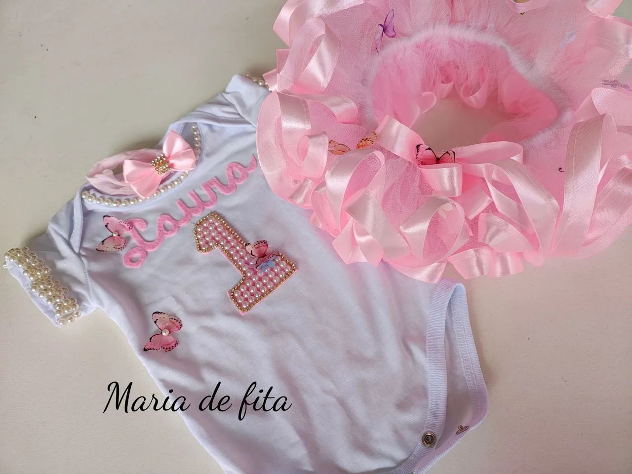 Body e Saia de Tutu 1 Ano - Laura
