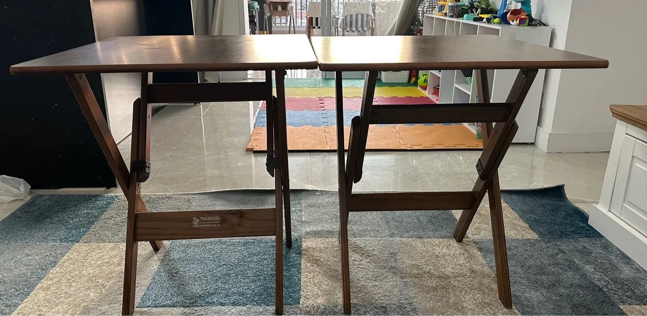Mesa Dobrável Madeira 70x70 Bar Imbuia - Foto 3