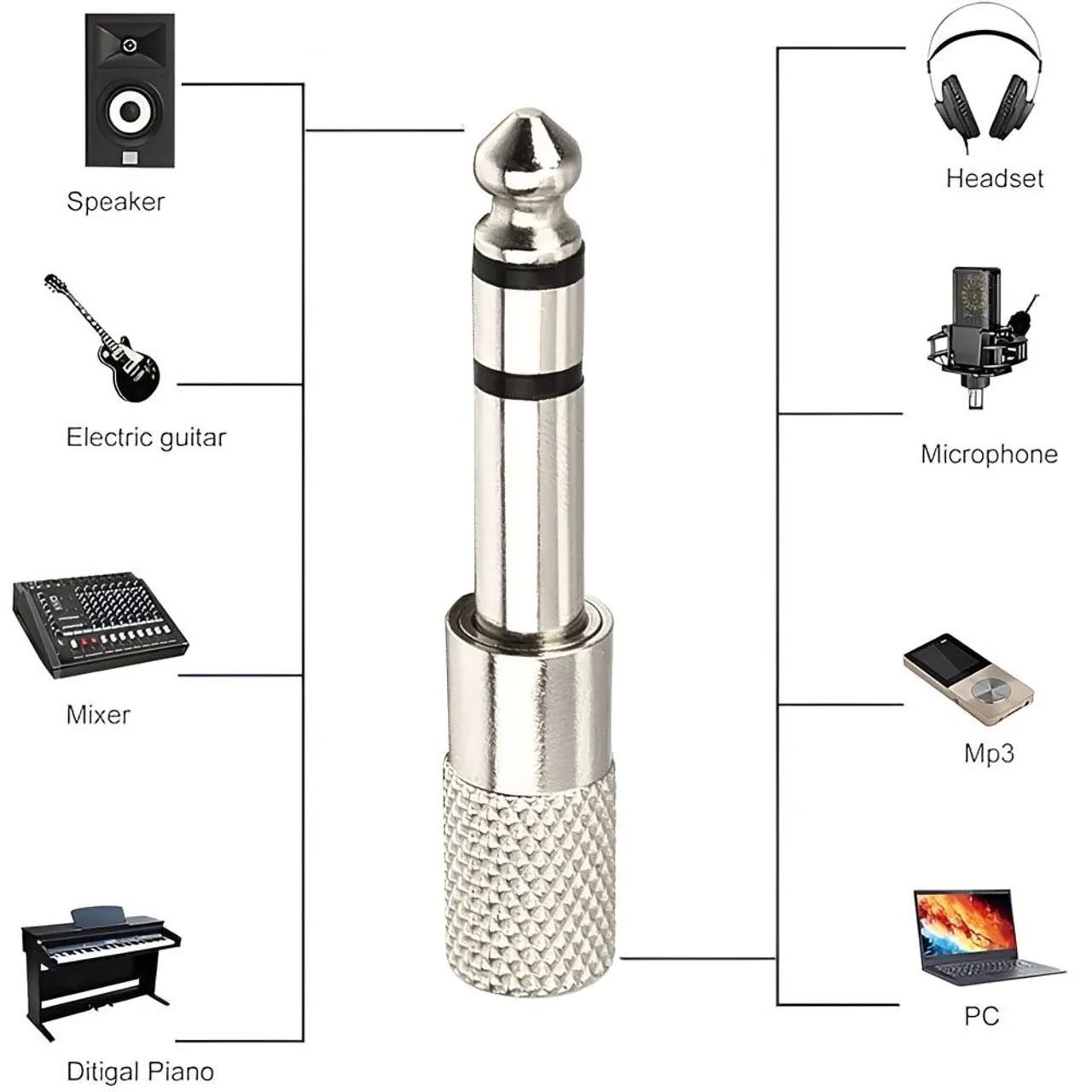 Plugue adaptador P2 / P10