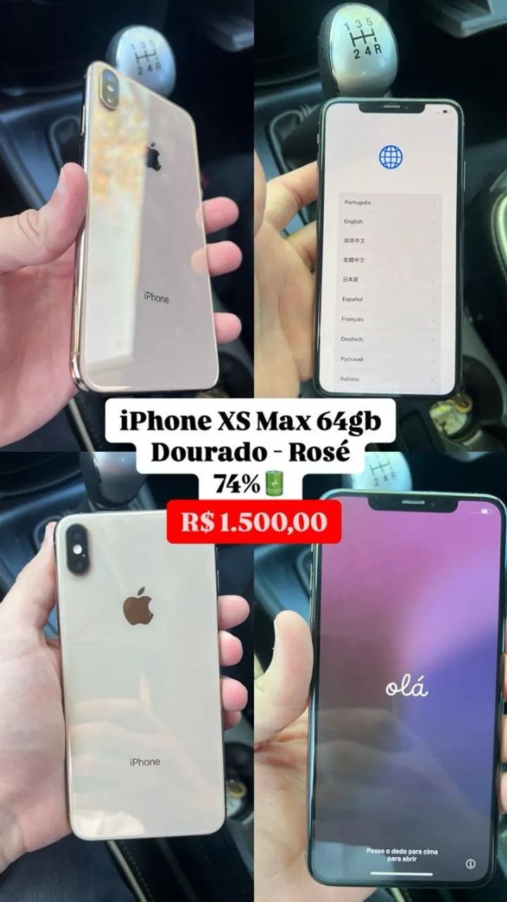  iPhone XS Max 64GB - Dourado Rosé - Condição Excelente