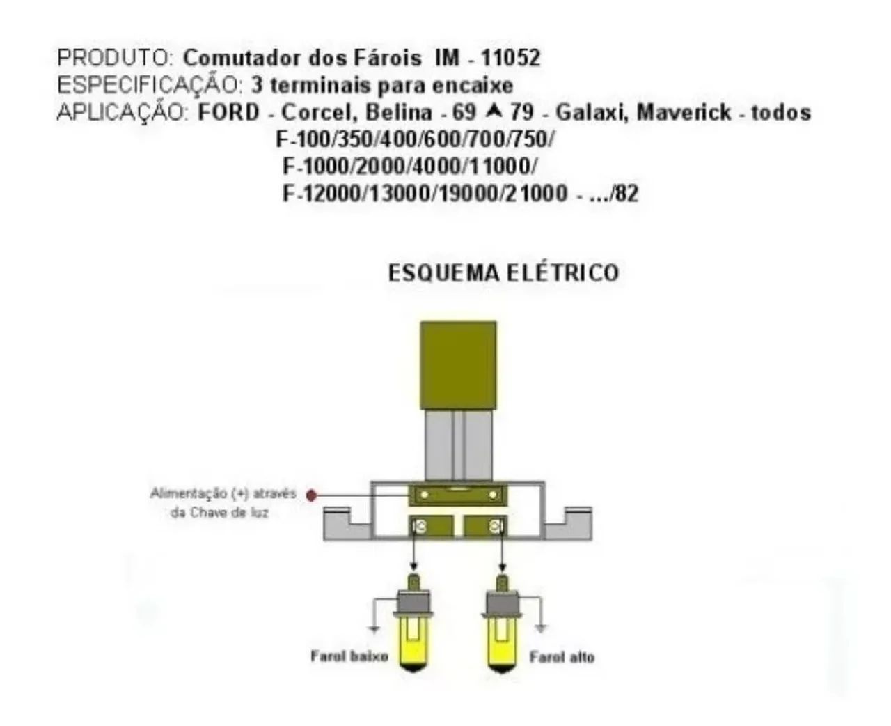 Comutador Farol P é Pedal Alto Baixo Ford Corcel Belina Galaxie Maverick F100 F1000 - Foto 4