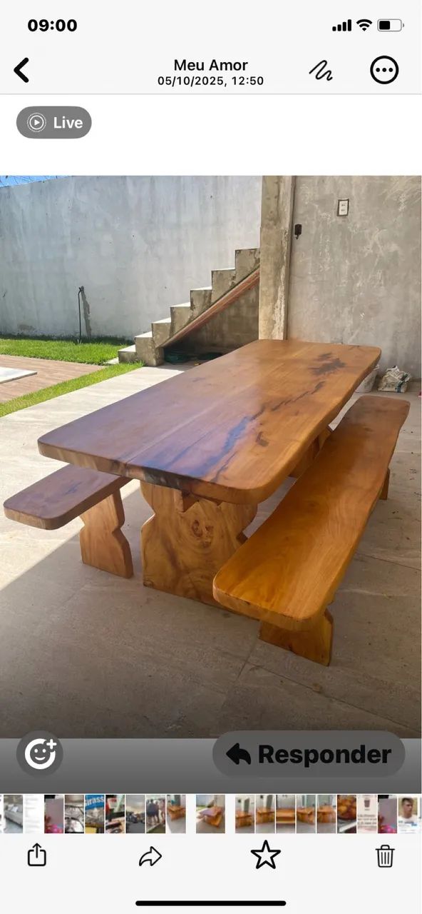 Mesa rústica de Jaqueira