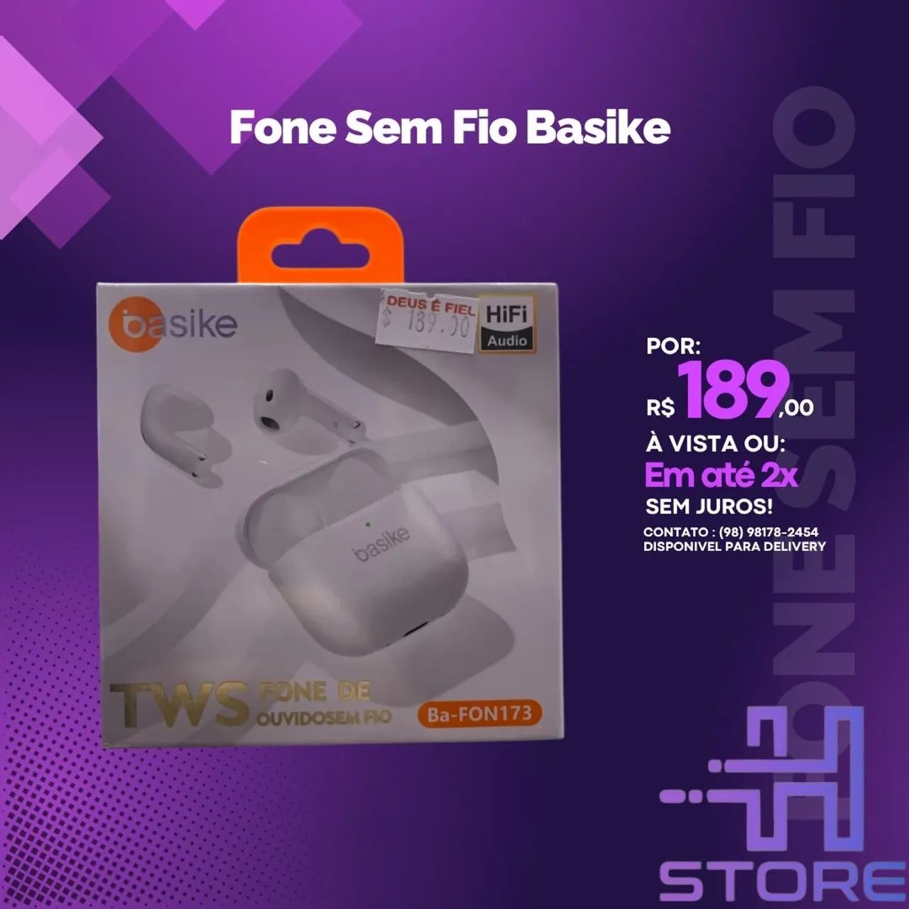 Fone Sem Fio Basike - Qualidade e Conforto!