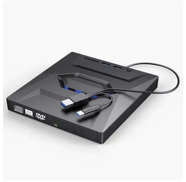 Gravador de CD e DVD externo unidade óptica Super Drive para PC e Notebook