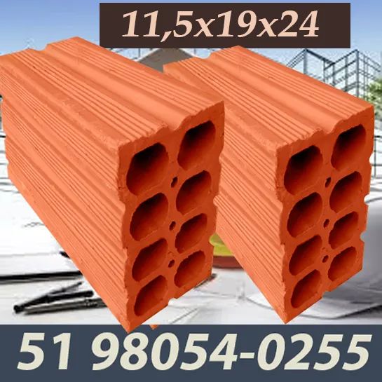 Tijolos 8 Furos 11,5x19x24 . Direto de Fábrica Frete Grátis  