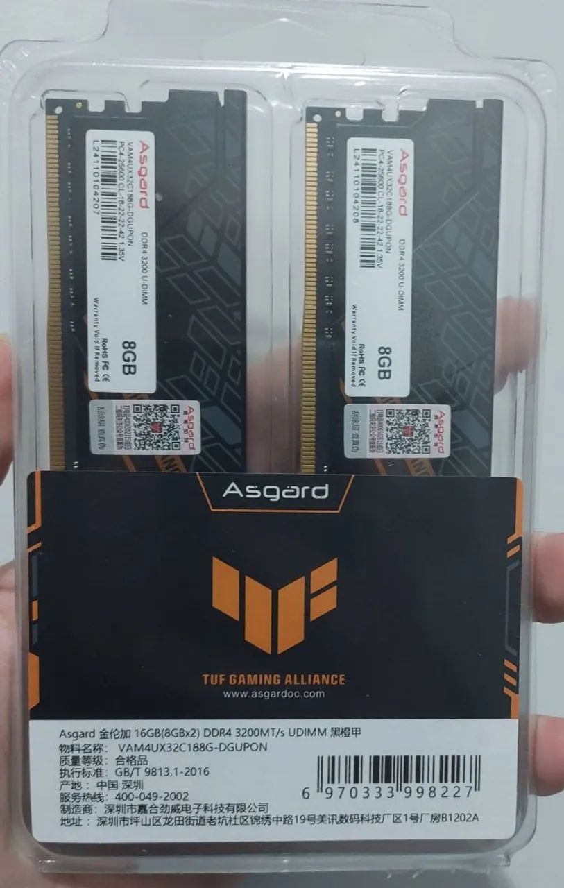 Memória Ram Asgard 16gb (2x8)
