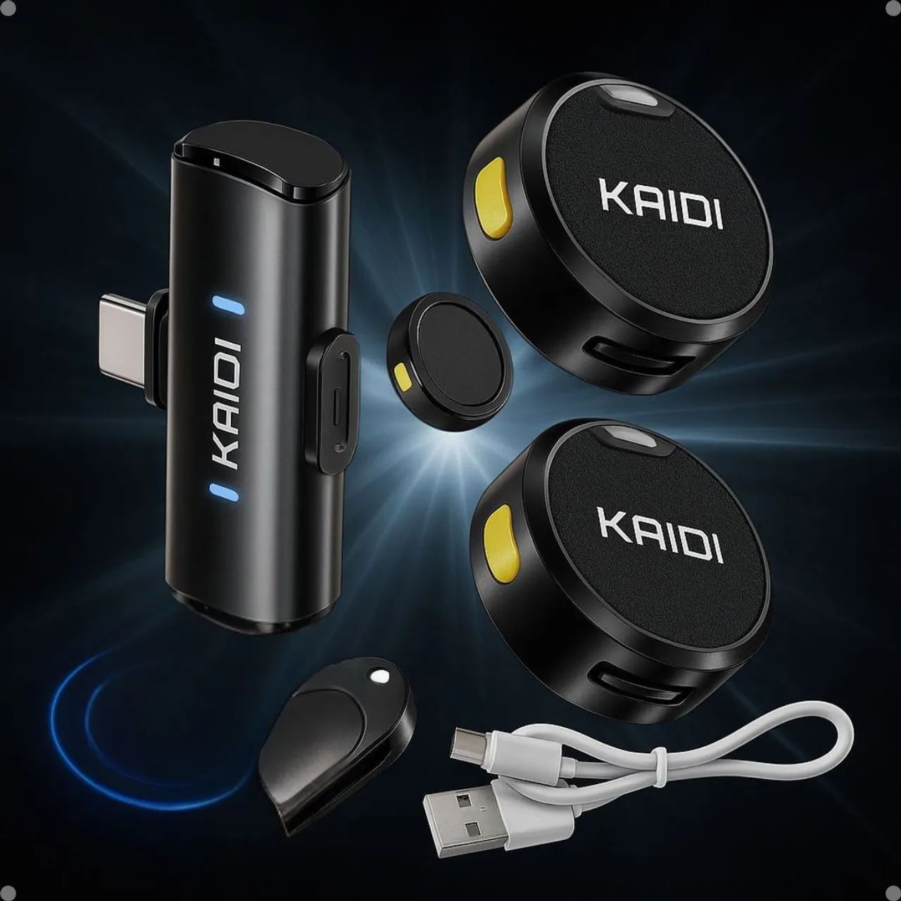 Microfone Sem Fio KAIDI KMF4- C / IOS lapela - Foto 3