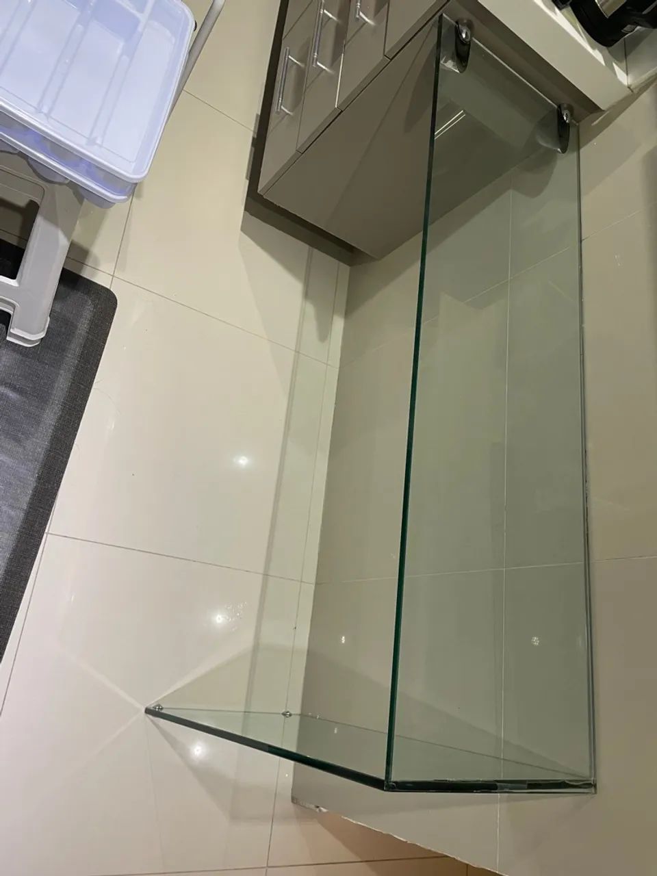 Mesa de vidro transparente em L - Foto 4