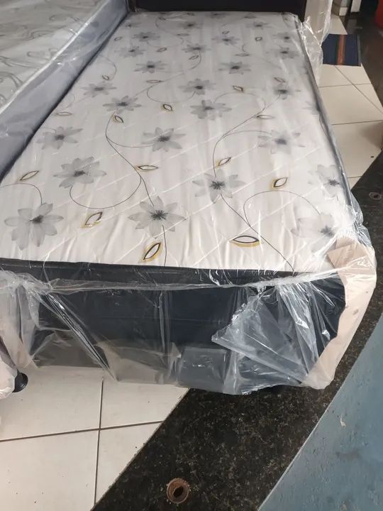 Cama Box  com auxiliar  solteiro com Colchão