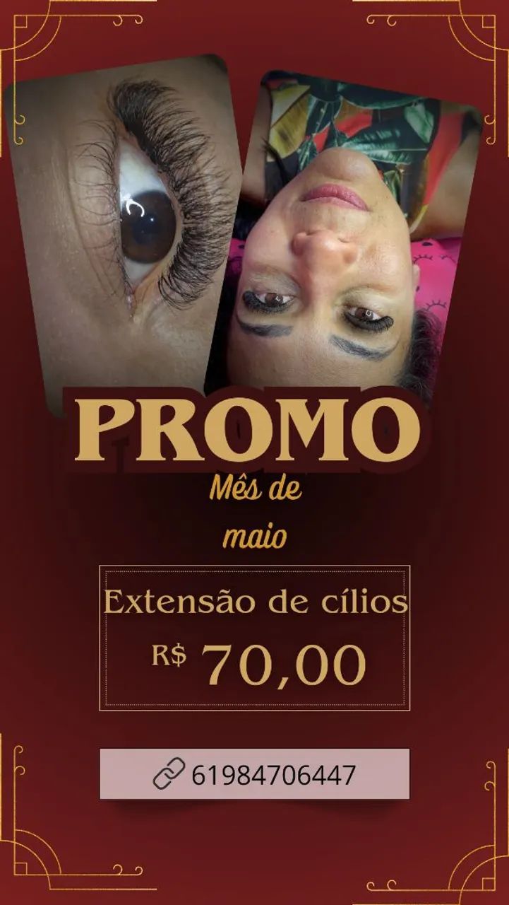 Promoção Extensão de cílios - R$ 70,00