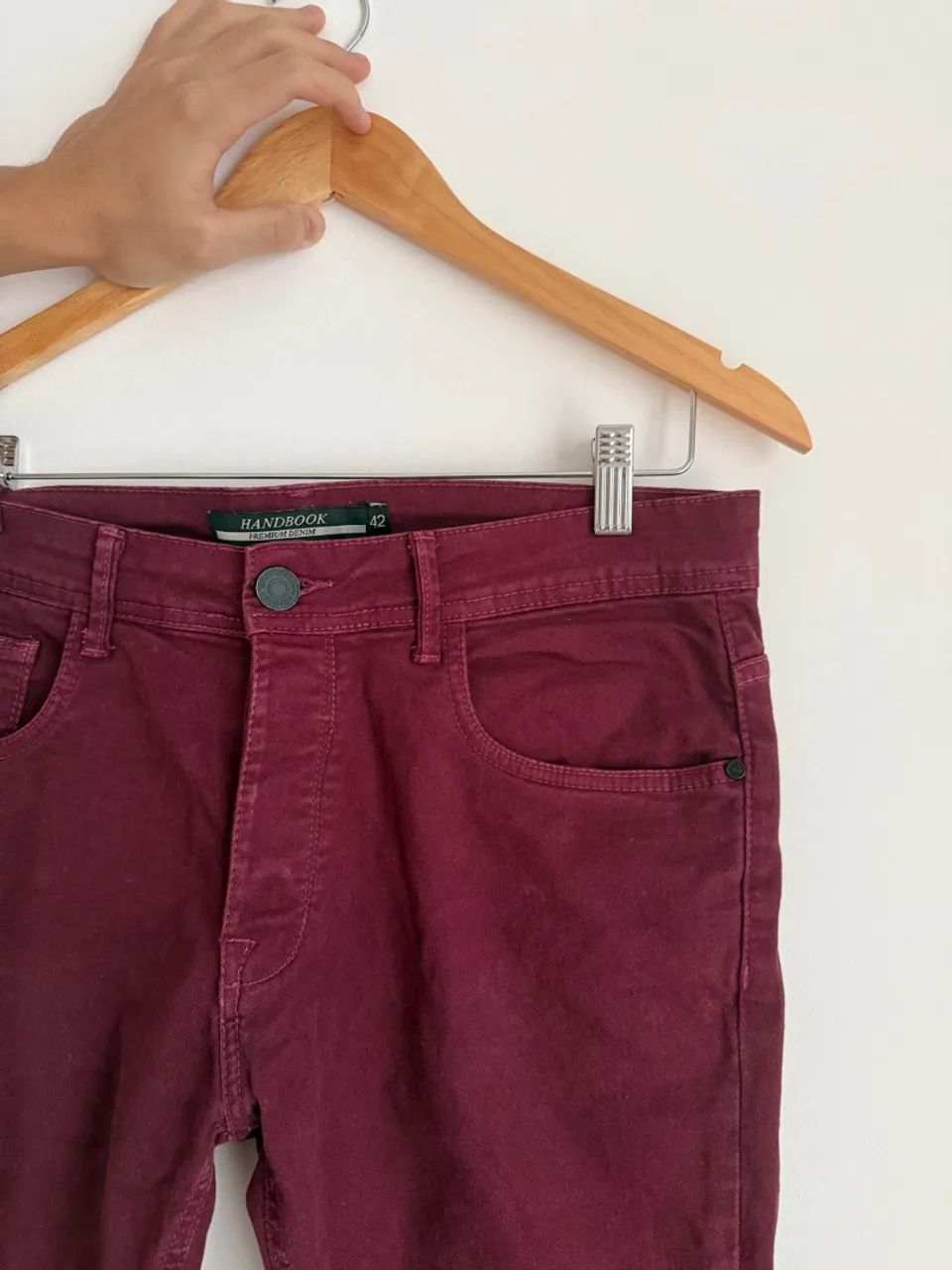 Calça Jeans Vinho Masculina - Foto 4