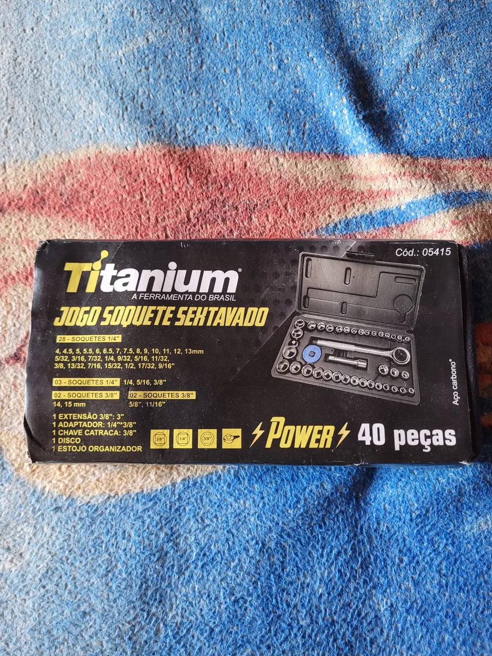 Jogo de Soquetes Sextavado Titanium 40 Peças