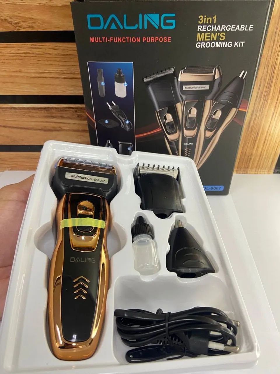 Kit de Aparador de Barba 3 em 1 Recarregável - Daling