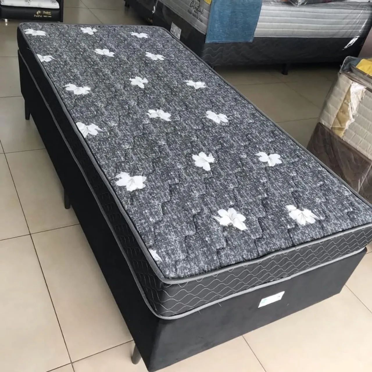 Cama Box solteiro com Colchão espuma - Novo