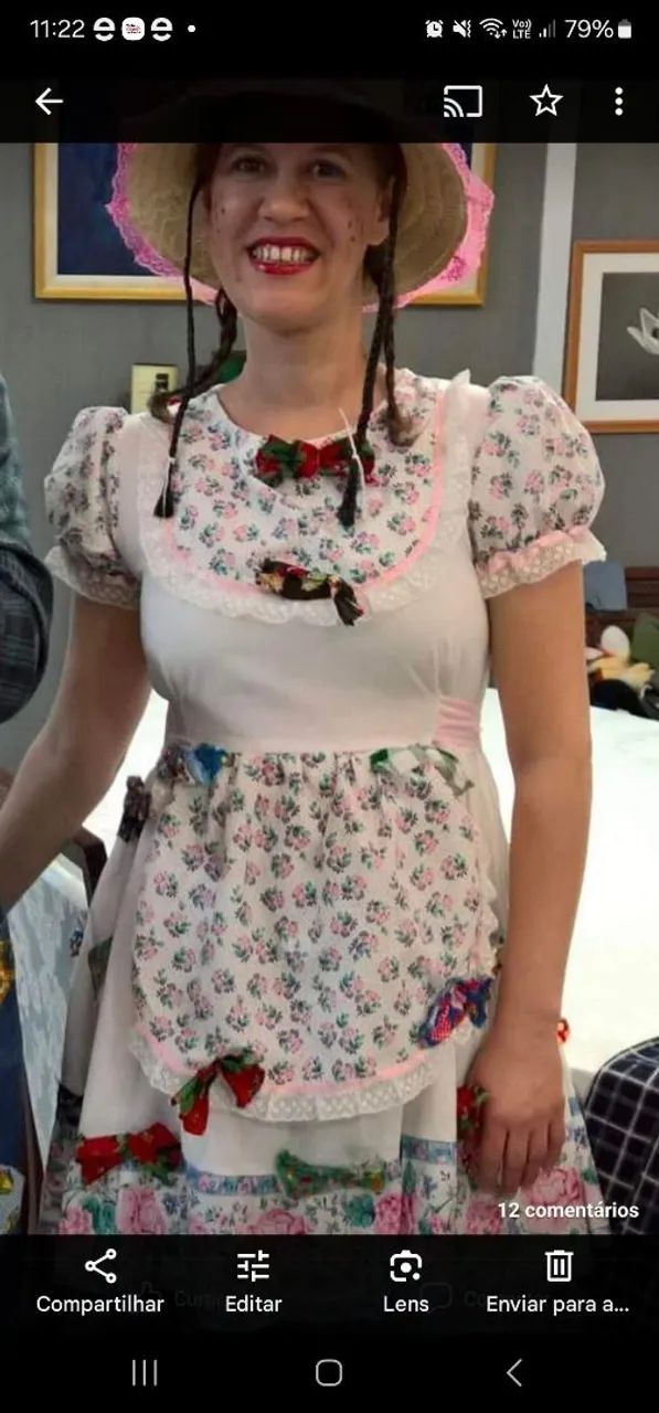 Vestido Festa Junina costumizado infantil e Adulto tamanho p serve 38