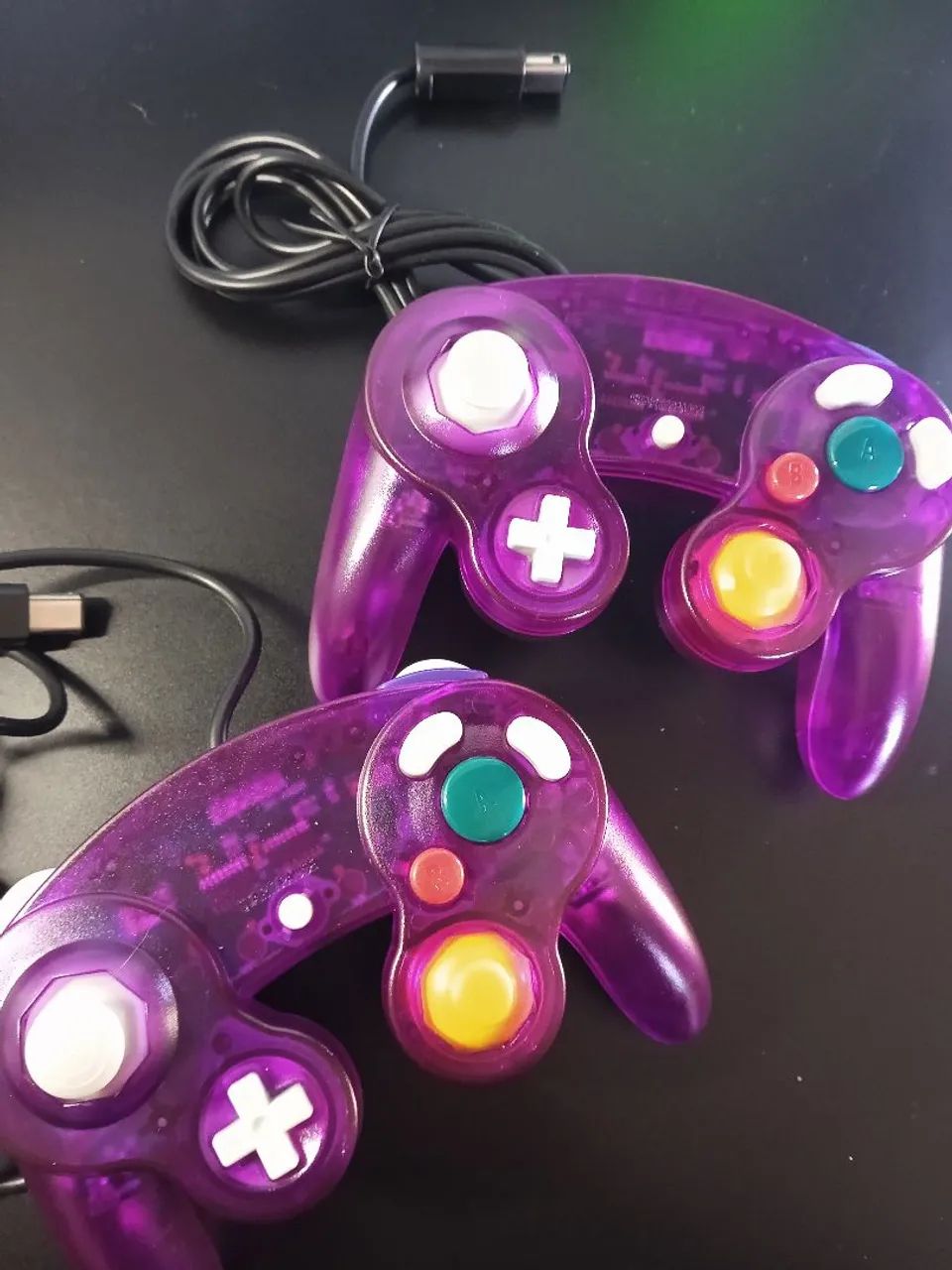 2 Controles GameCube Nintendo RoxoTransparentes - Foto 2