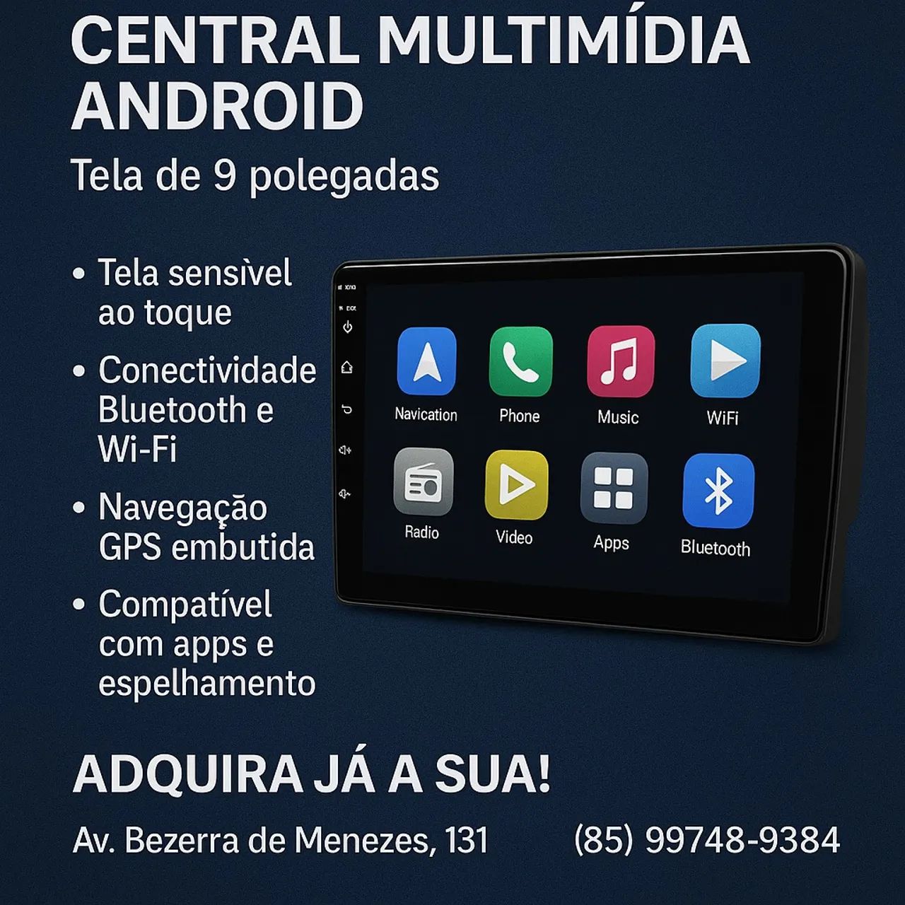Central Multimídia Android 9 Polegadas