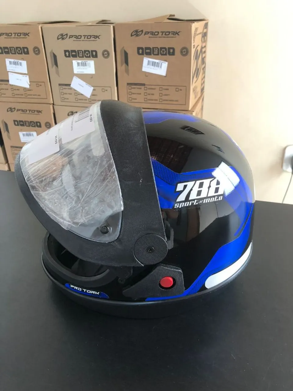 Capacete Pro Tork loja - Azul e Preto