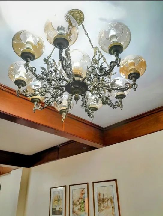 **04 LINDOS LUSTRES ESTILO COLONIAL EM BRONZE PARA O HALL DE EDIFICIOS** - Foto 2
