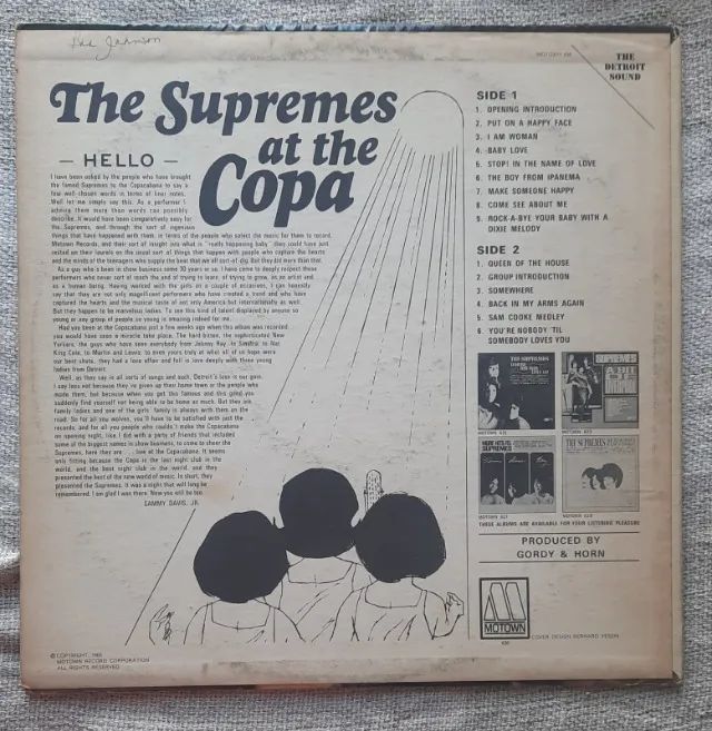 LP THE SUPREMES - AT THE COPA - IMPORTADO - 1965 - Foto 2