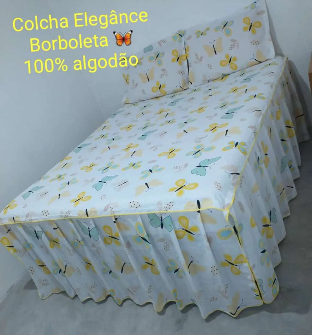 Colcha Elegância Borboleta 100% algodão