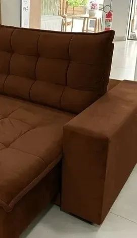 Sofá retratil e reclinavel Londrina marrom - Foto 3
