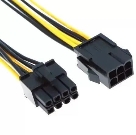 Cabo Adaptador 6 Pinos Pci-e Para 8 Pinos Placa De Vídeo - Foto 2