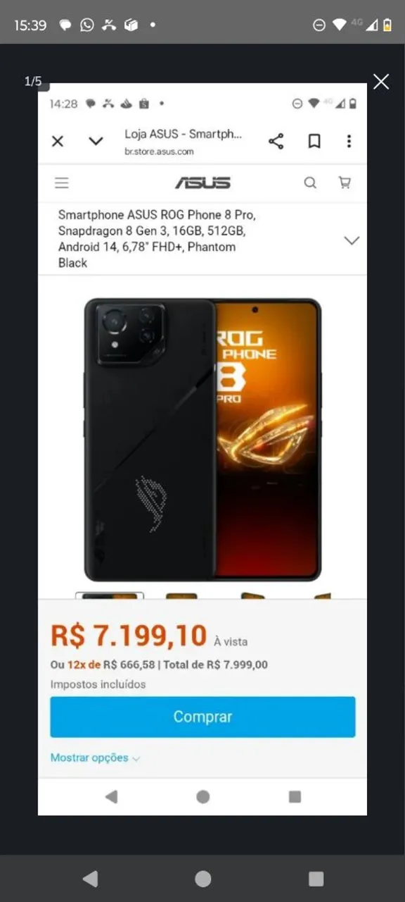 Smartphone ASUS ROG PHONE 8 LACRADOOO